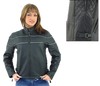 Women's Reflective Piping Leather Racer Jacket with Air Vents - SKU LJ7900-09-DL