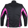 Ladies Textile Racing Jacket In Black and Pink - SKU LJ266-CCN-PINK-DL