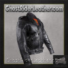 Leather Motorcycle Police Style Jacket with Side Laces and Vents - Up To Size 72 - SKU MJ201-SS-DL