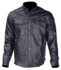 Men's Light Weight Leather Shirt - Summer Motorcycle Riding - MJ777-11L-DL