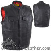 Leather Vest - Motorcycle Club - Red Lining - Premium - MV316-DL