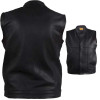 Leather Motorcycle Vest - Men's - Zipper Front - MV8017-ZIP-11-DL