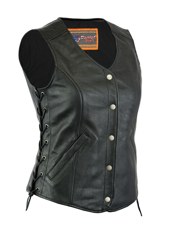 Women's Leather Motorcycle Vests Biker Vest
