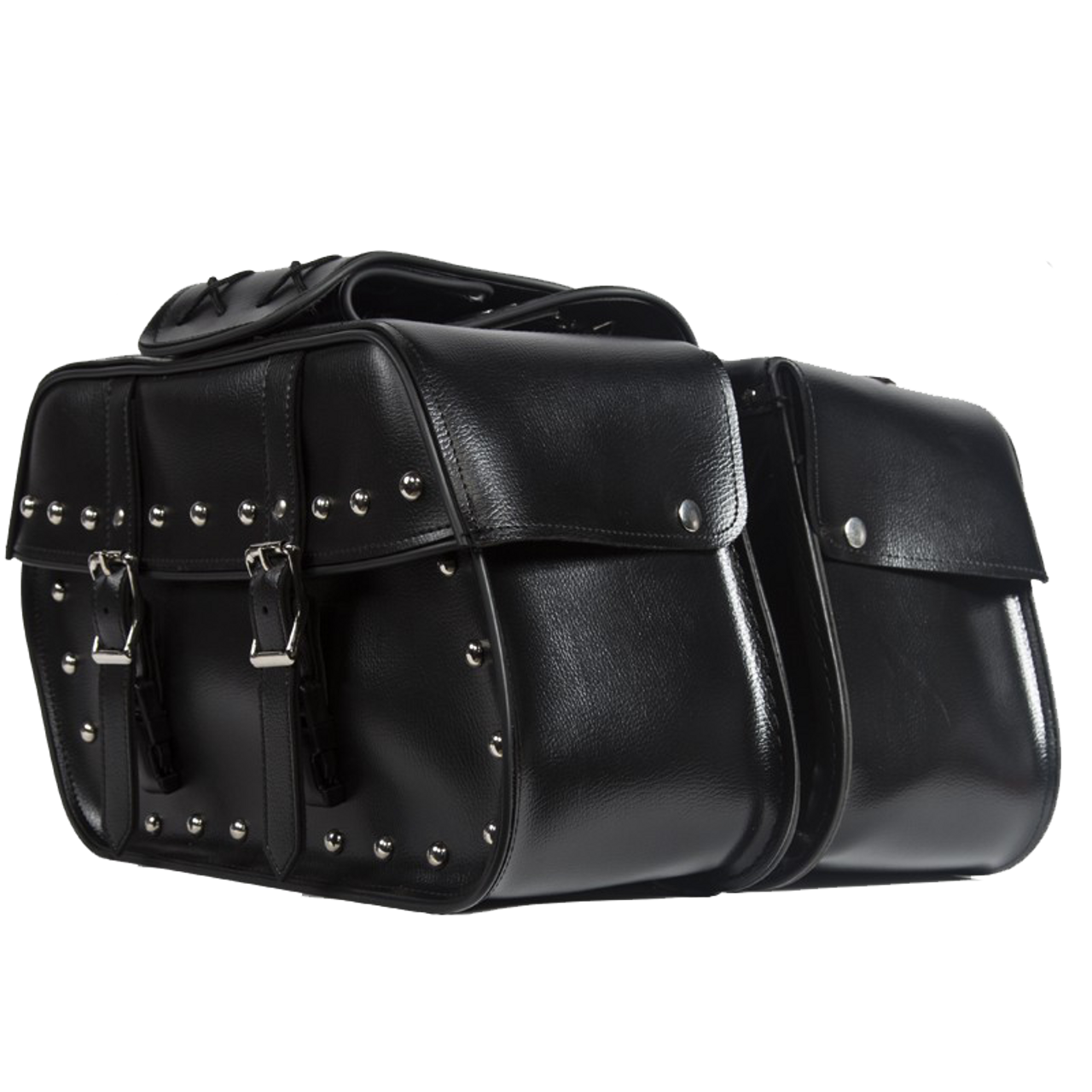 Saddlebags - Leather - Studs - Motorcycle Luggage - SD4079-STUD-LEATHER-DL