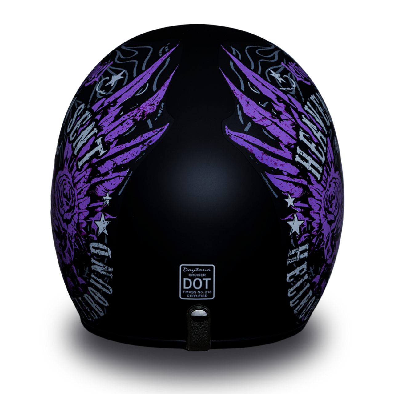 DOT Women's Purple Rose Motorcycle Half Helmet