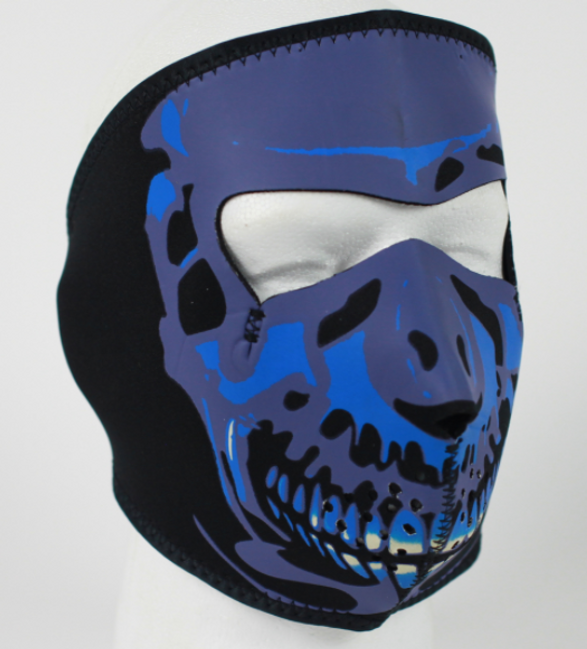 Full Neoprene Face Mask - Blue Skull - Motorcycle Mask - FMB09-HI