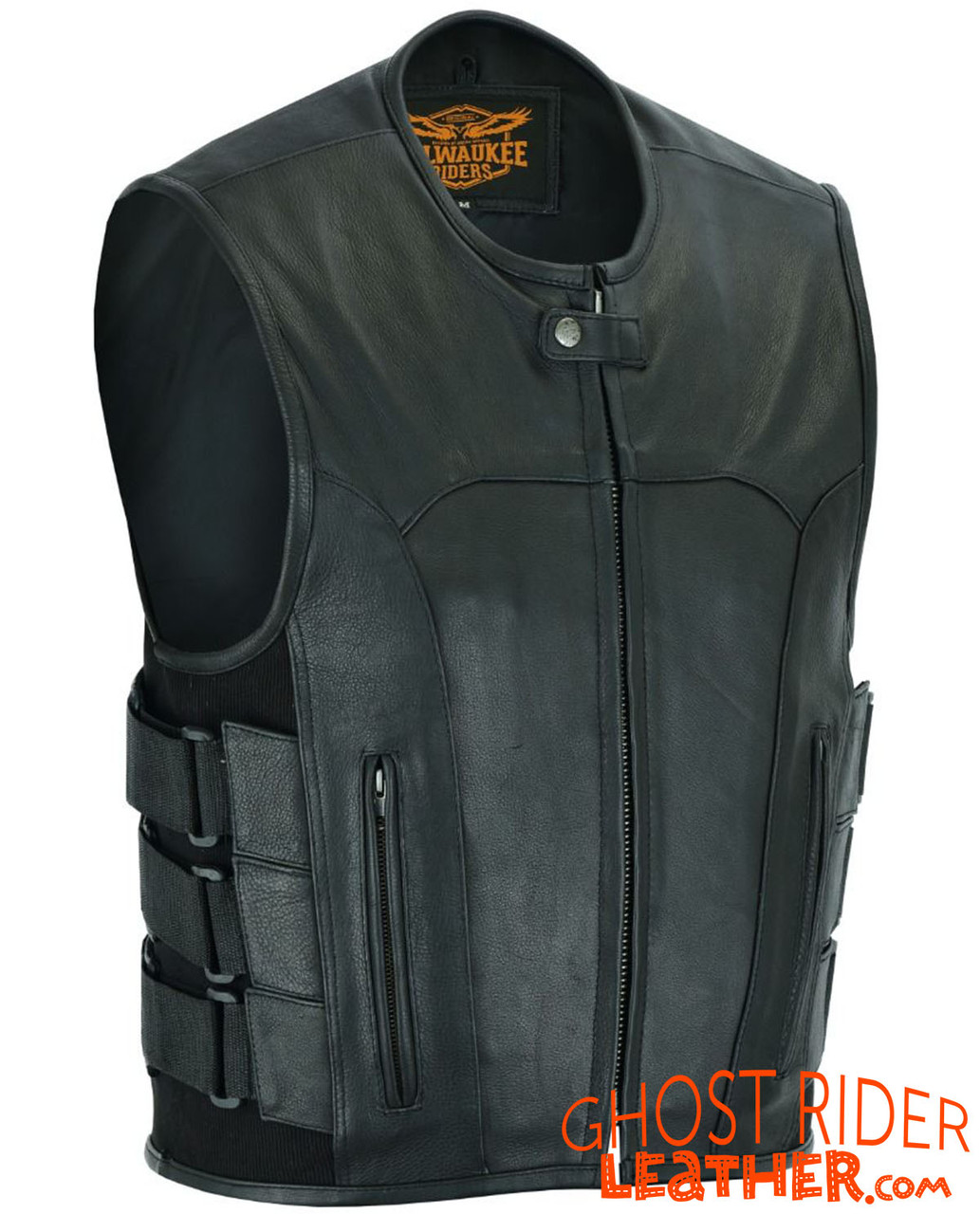 Canvas Motorcycle Vest - Men's - Up To Size 5XL - Gun Pockets