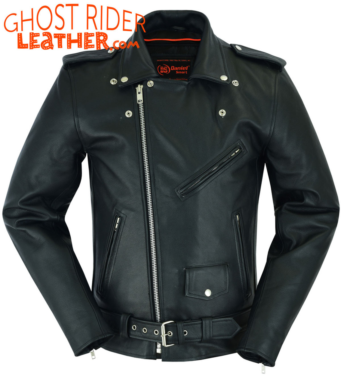 Big & Tall Leather Motorcycle Jacket #M727ZT