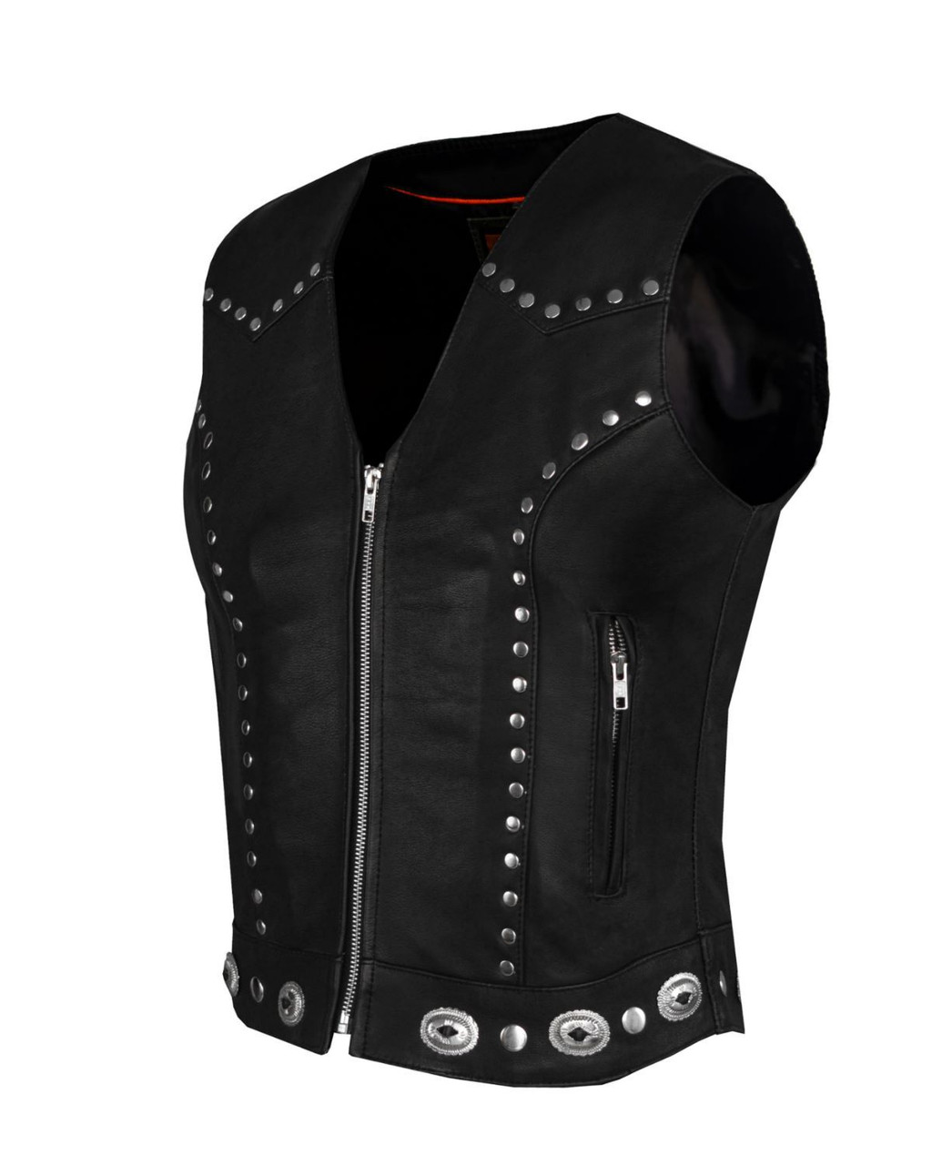 Louis Vuitton Women's Zip Up Gilet Vest Studded Leather Black