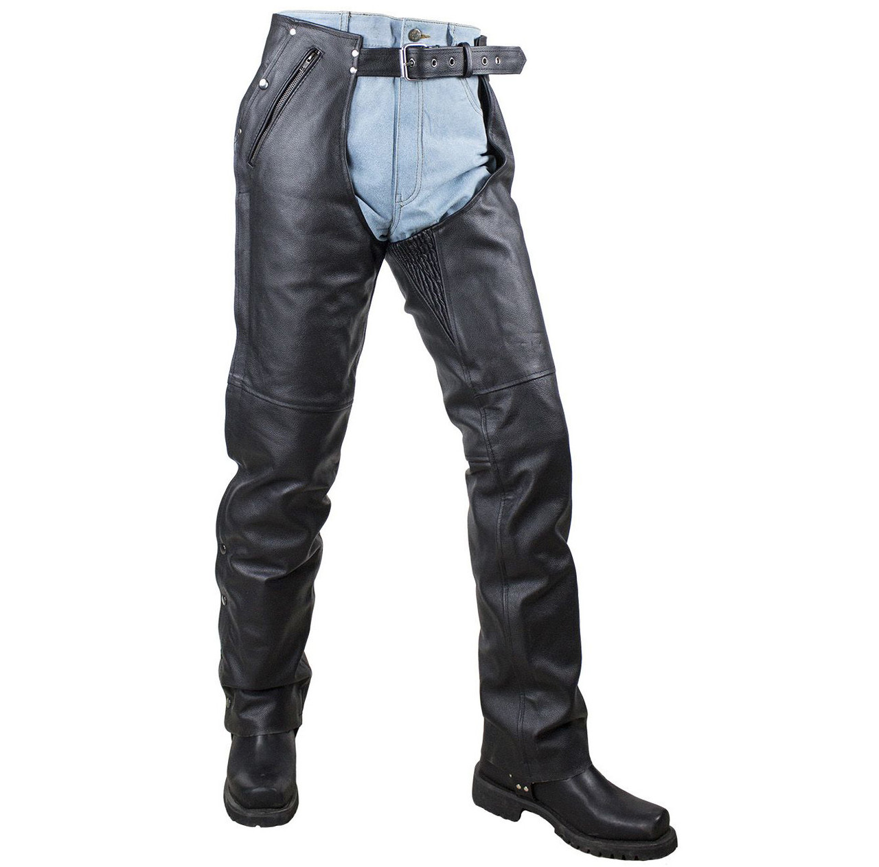 Leather Chaps - Unisex - Men's - Women's - Zipper Pocket - C5334