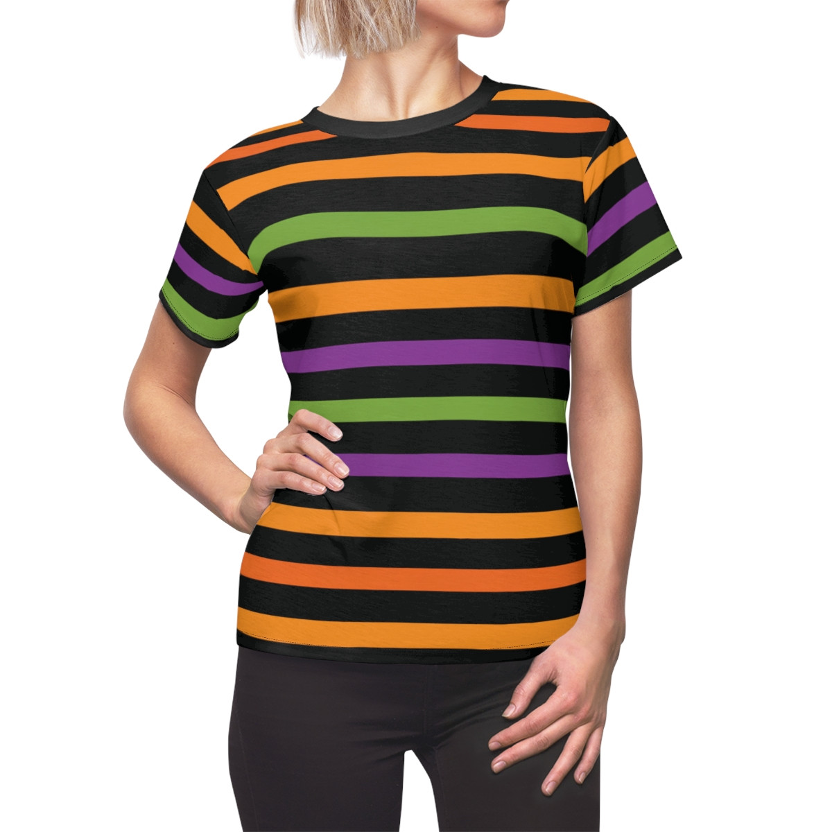 Women's Halloween Sanderson Witch Museum T-Shirt - Reverse Tie Dye V-Neck Graphic Tee (Rainbow, XL)
