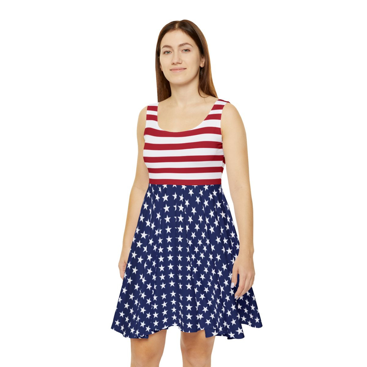 red white and blue skater dress Patriotic Themed 4th of July Red, White, and Blue Skater Dress