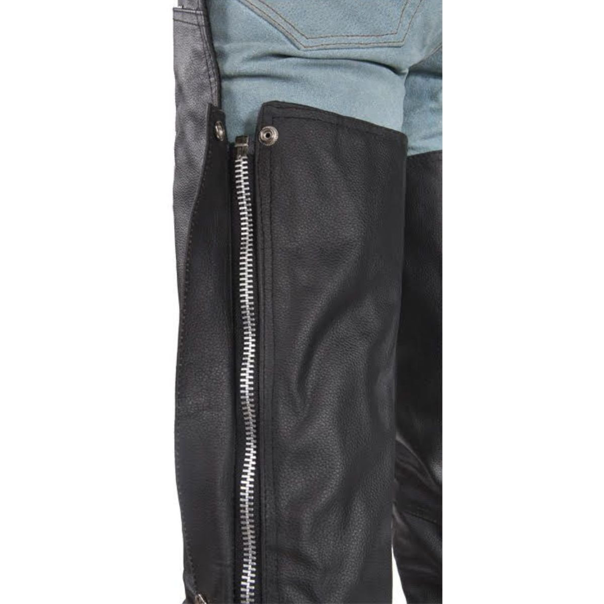 Leather Chaps - Men or Women - Stretchy Thigh - Premium - C336-01-DL