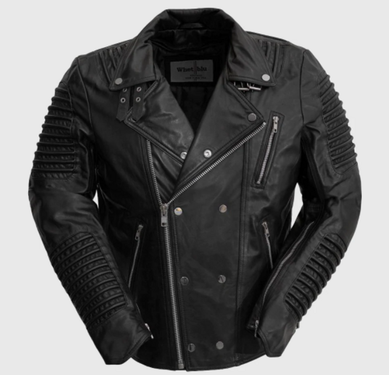 Leather biker jacket w/ print Style: 60-15106A - LINDBERGH
