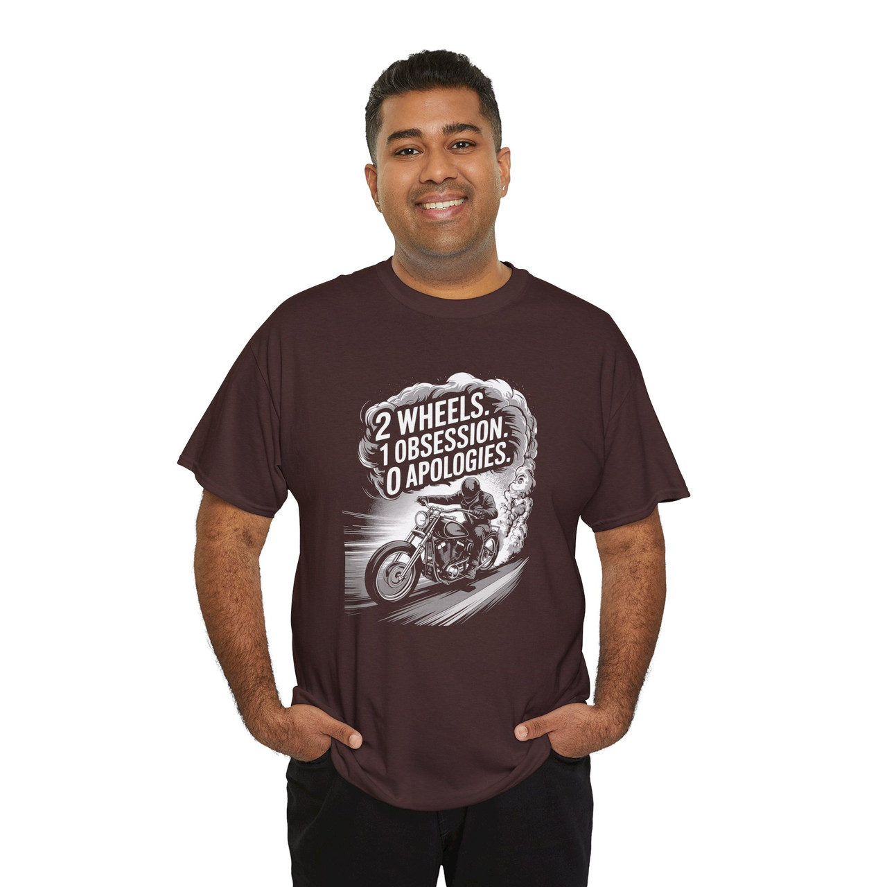 Motorcycle T-Shirt - 2 Wheels 1 Obsession 0 Apologies - Biker