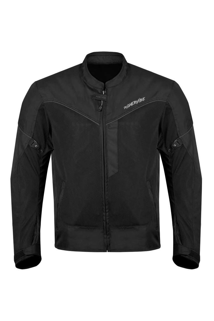 Mesh Textile Motorcycle Jacket - Men's - Black - Removeable Armor