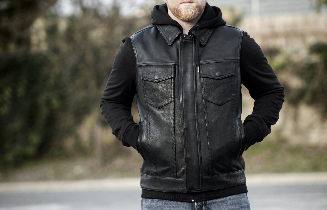 Black, 2X-Large First Mfg Co Platinum Series Mens Leather Vest 
