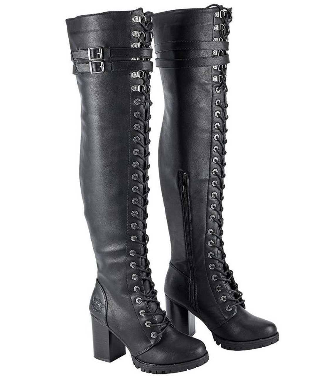 Knee high hot sale motorcycle boots