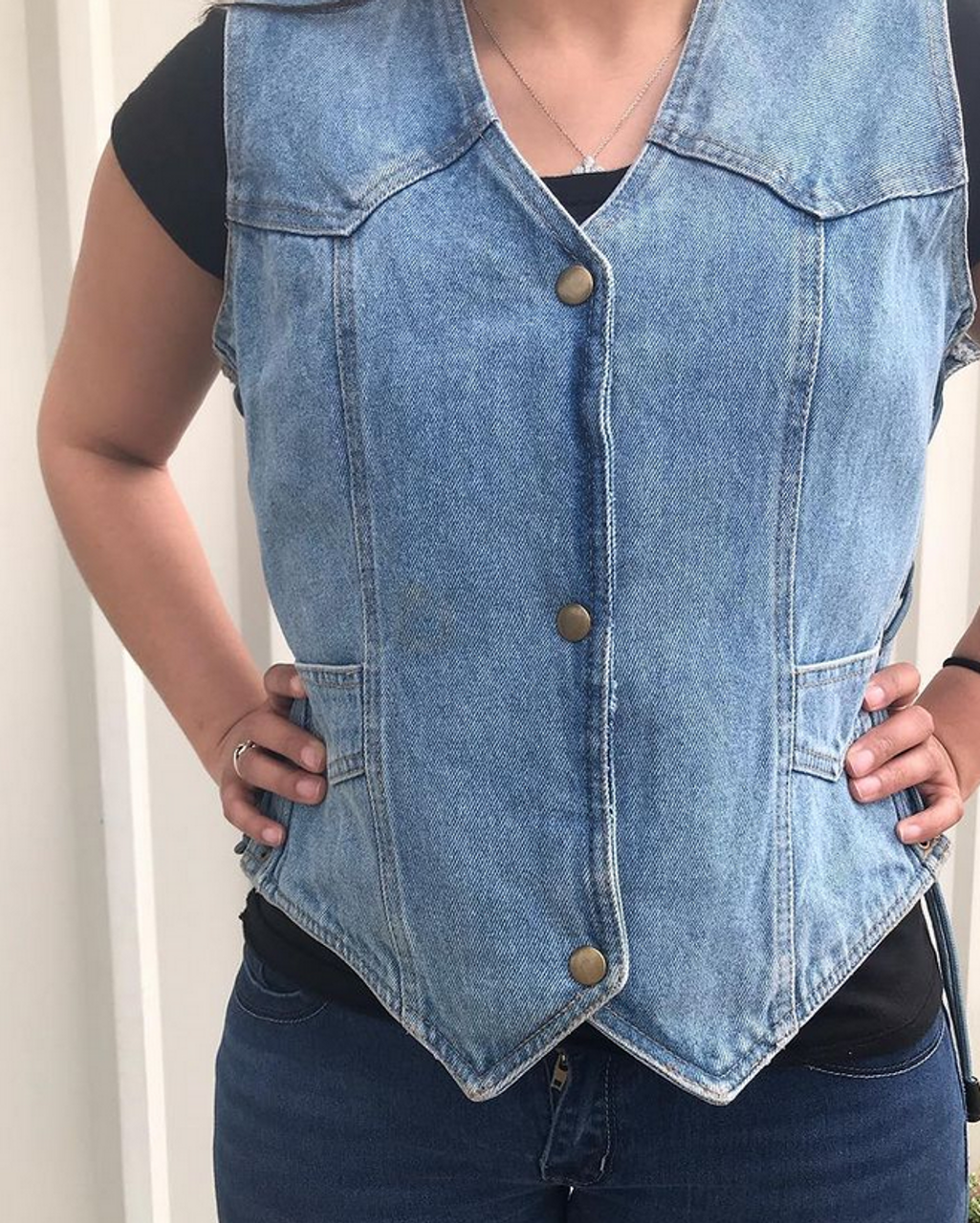 Denim Vest - Women's - Blue - Side 