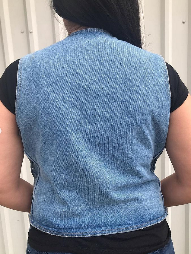 Denim Vest - Women's - Blue - Side 