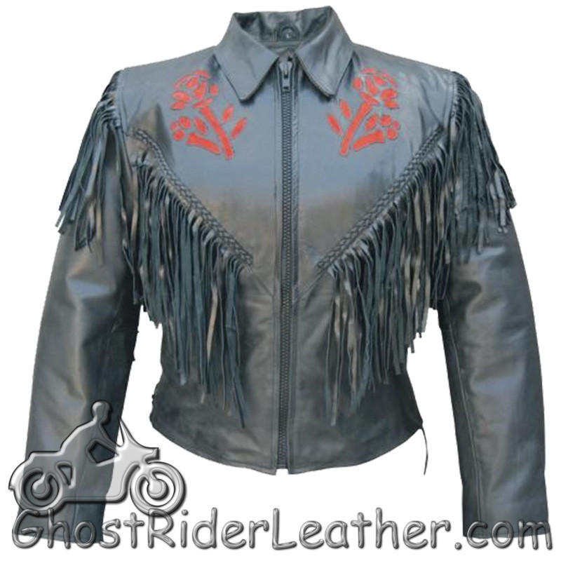 black rose leather jacket