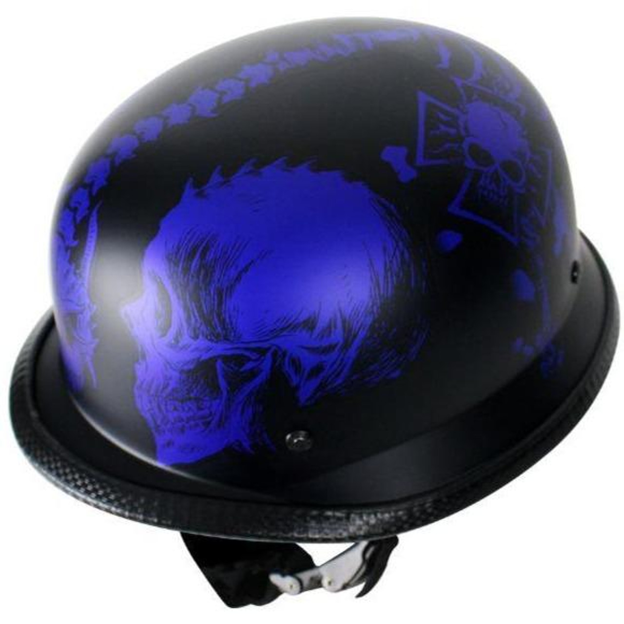 matte blue motorcycle helmet