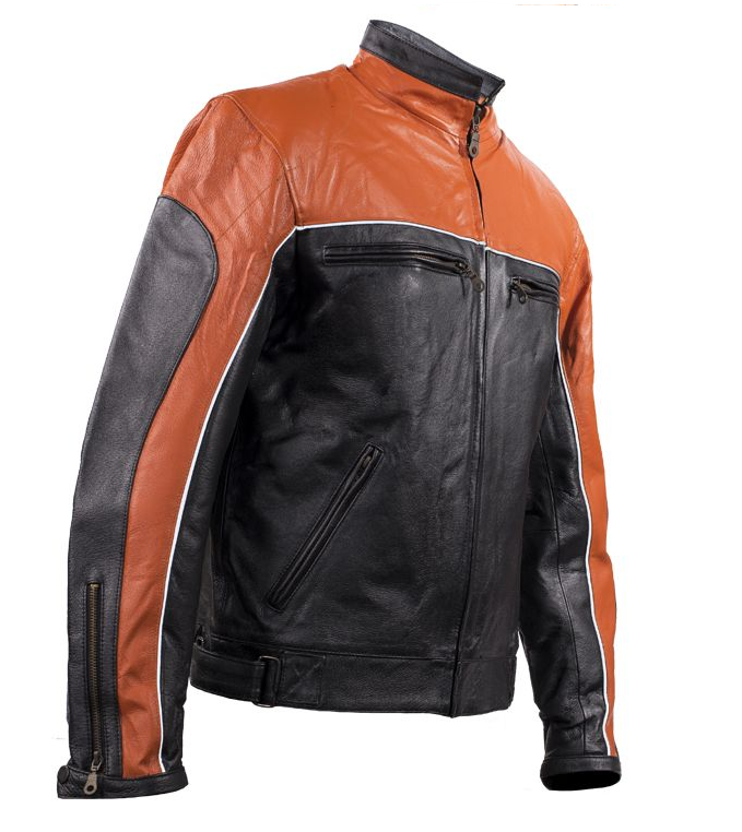 orange black motorcycle jacket