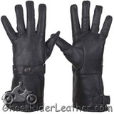 Leather Gloves - Men's - Summer Riding - Gauntlet Gloves - Premium - GL2064-11-DL