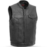 Leather Motorcycle Vest - Men's - Sharp Shooter - Up To 8X - FIM689NOC-FM