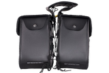 Slanted PVC Motorcycle Saddlebags with Studs - Motorcycle Luggage - SKU SD4054PV-DL