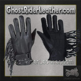 Leather Riding Gloves - Women's - Fringe Tassles - Motorcycle - GL2082-DL