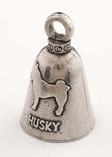 Husky Dog - Pewter - Motorcycle Guardian Bell® - Made In USA - SKU GB-HUSKY-DOG-DS