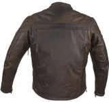 Leather Motorcycle Jacket - Men's - Concealed Carry Pockets - Brown - MJ796-BRN-11DL