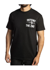 Men's Biker T-shirt - Defend The 2nd - Offends Till Defends- Skull Motorcycle - MT155-DS