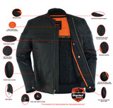 Leather Motorcycle Jacket - Crossover - Lightweight - Racer - DS768-DS