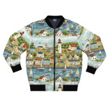 Lighthouses and Cottages - Portland Maine - Men's Bomber Jacket (AOP)