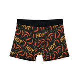 Red Chili Peppers on Black Background - Text Hot - Biker Apparel - Undies - Men's Boxers