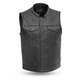 Leather Motorcycle Vest - Men's - Up To 8XL - Blaster - FMM690BSF-FM