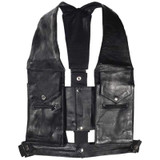 Cowhide Leather Commando Style Pocket Vest - SKU AC1888-DL