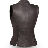 Leather Motorcycle Vest - Women's - Zipper - Fairmont - FIL512NOC-FM