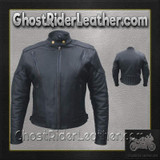 Ladies Euro Racer Biker Leather Jacket With Vents - SKU AL2145-AL