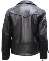 Men's Braided Pistol Pete Leather Motorcycle Jacket - SKU MJ708-SS-DL