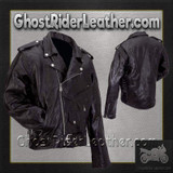 Leather Motorcycle Jacket - Men's - Patchwork - Average Sizes - GFMOTS-2X-BN