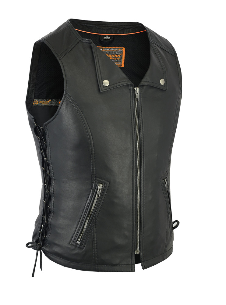 Women's Leather Motorcycle Vests Biker Vest