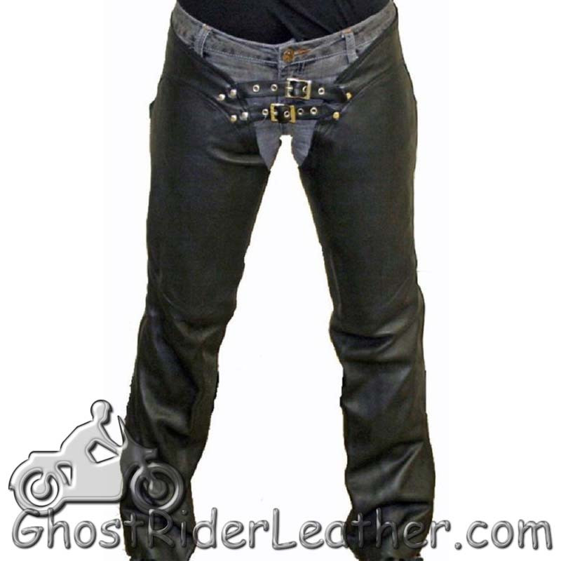 Open Road Women's Braid Detail Premium Leather Chaps