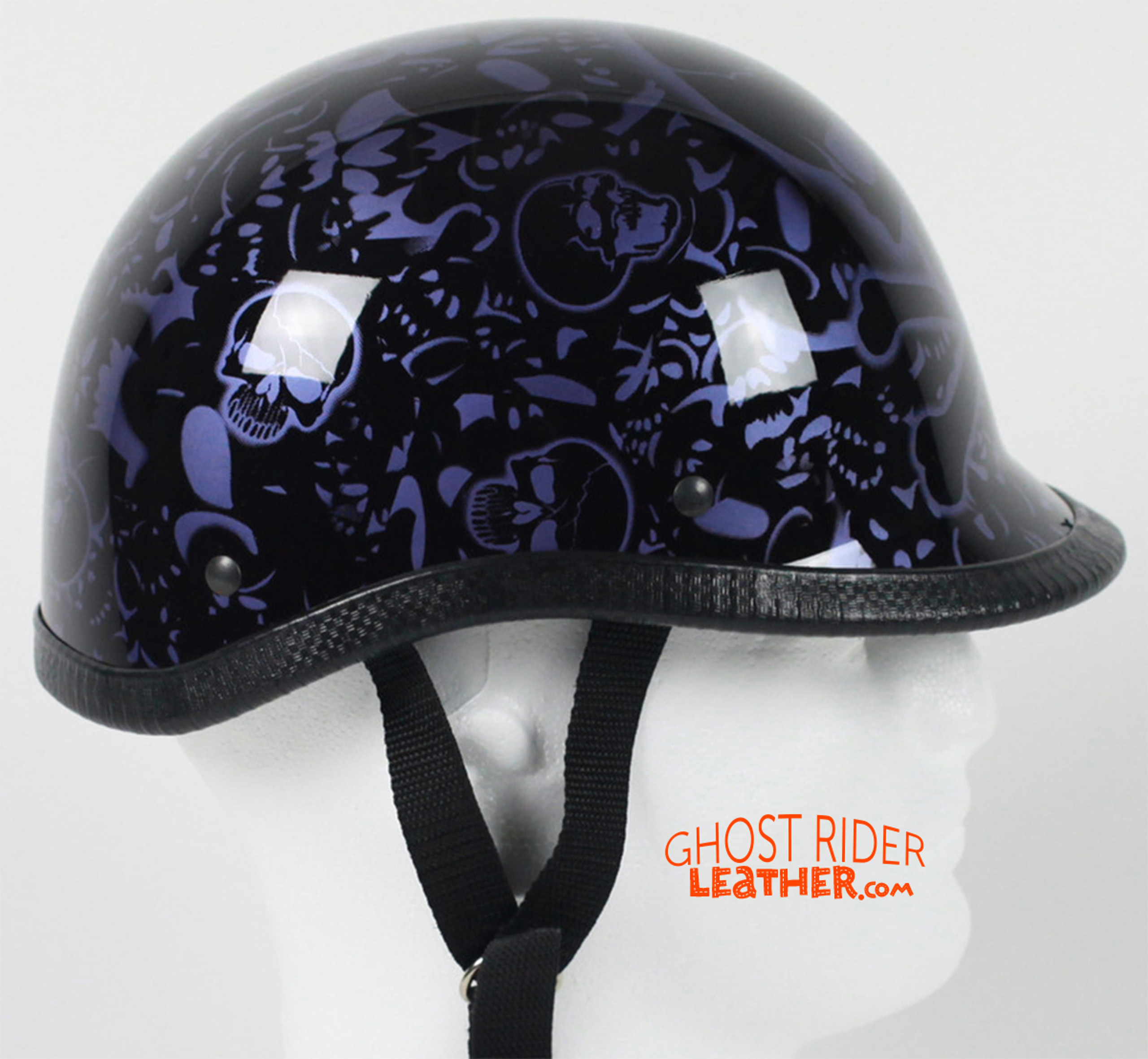 Novelty Motorcycle Helmet - Gloss Black - Jockey Polo - BOGO, You Get