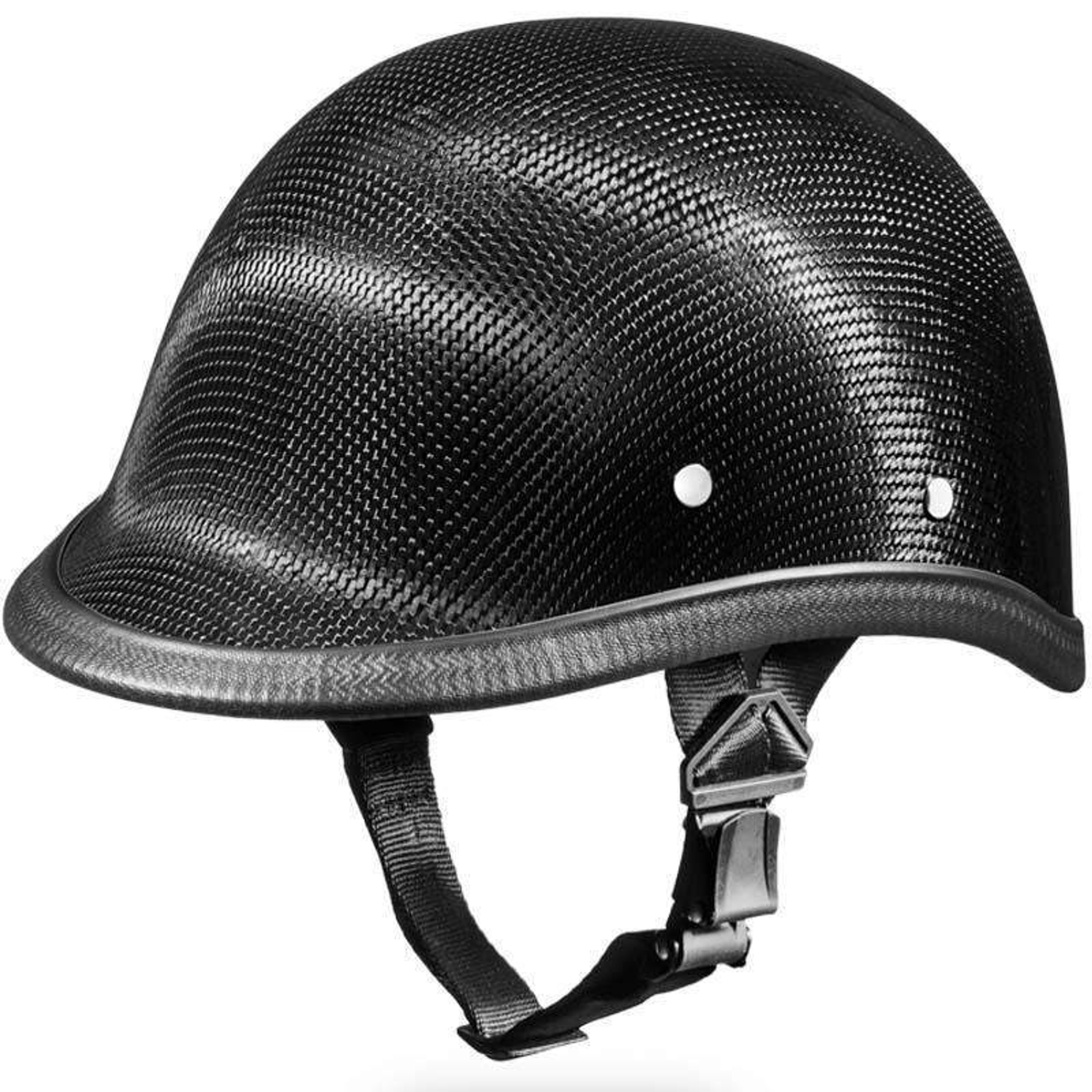 DOT Motorcycle Helmet - Jockey Polo - Carbon Fiber Look - Half Helmet