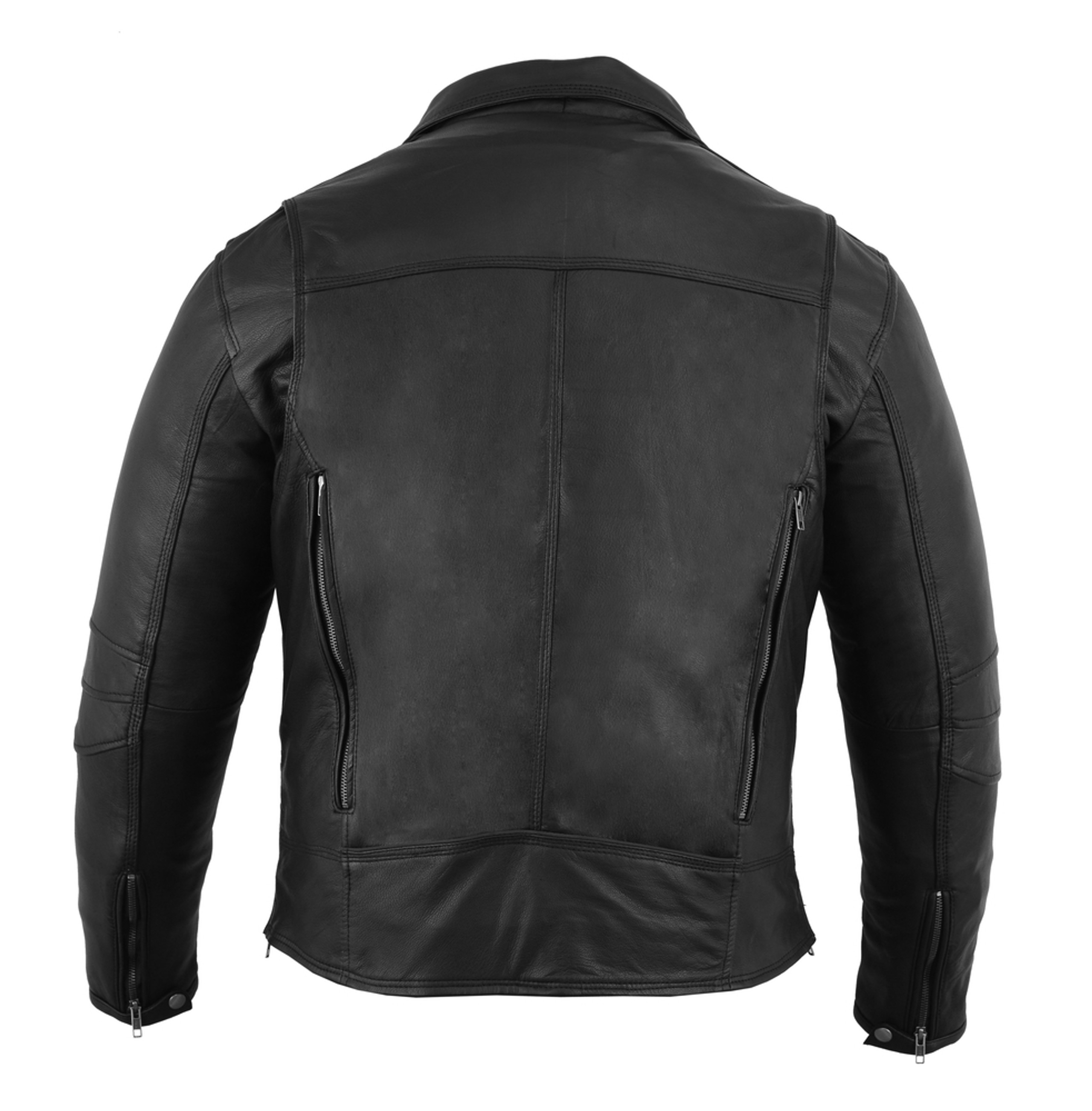 Leather Biker Jacket - Men's - Modern - Longer - Beltless - DS794-DS