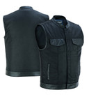 Denim and Leather Denim Vest - Men's - Concealed Carry -  Up to Size 12XL - DS689-DS