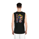 Felon 47 - Skull with Embedded American Flag - Donald Trump's Iconic Hair - Black - Basketball Jersey